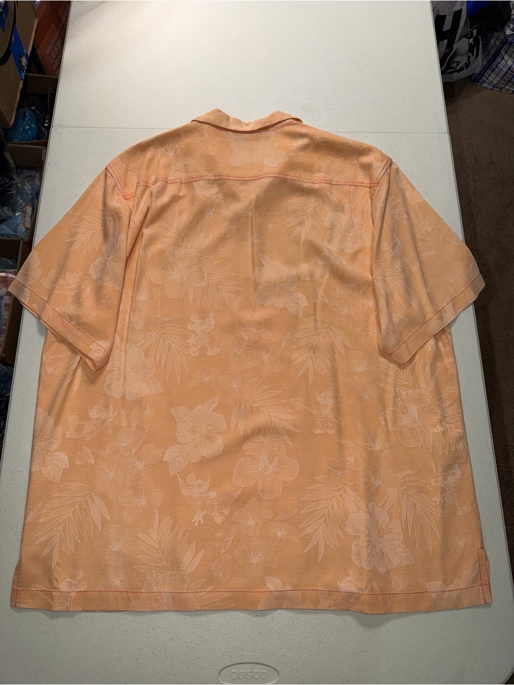 disney parks tommy bahama shirt men’s 2XL peach short sleeve hawaiian - Picture 6 of 6